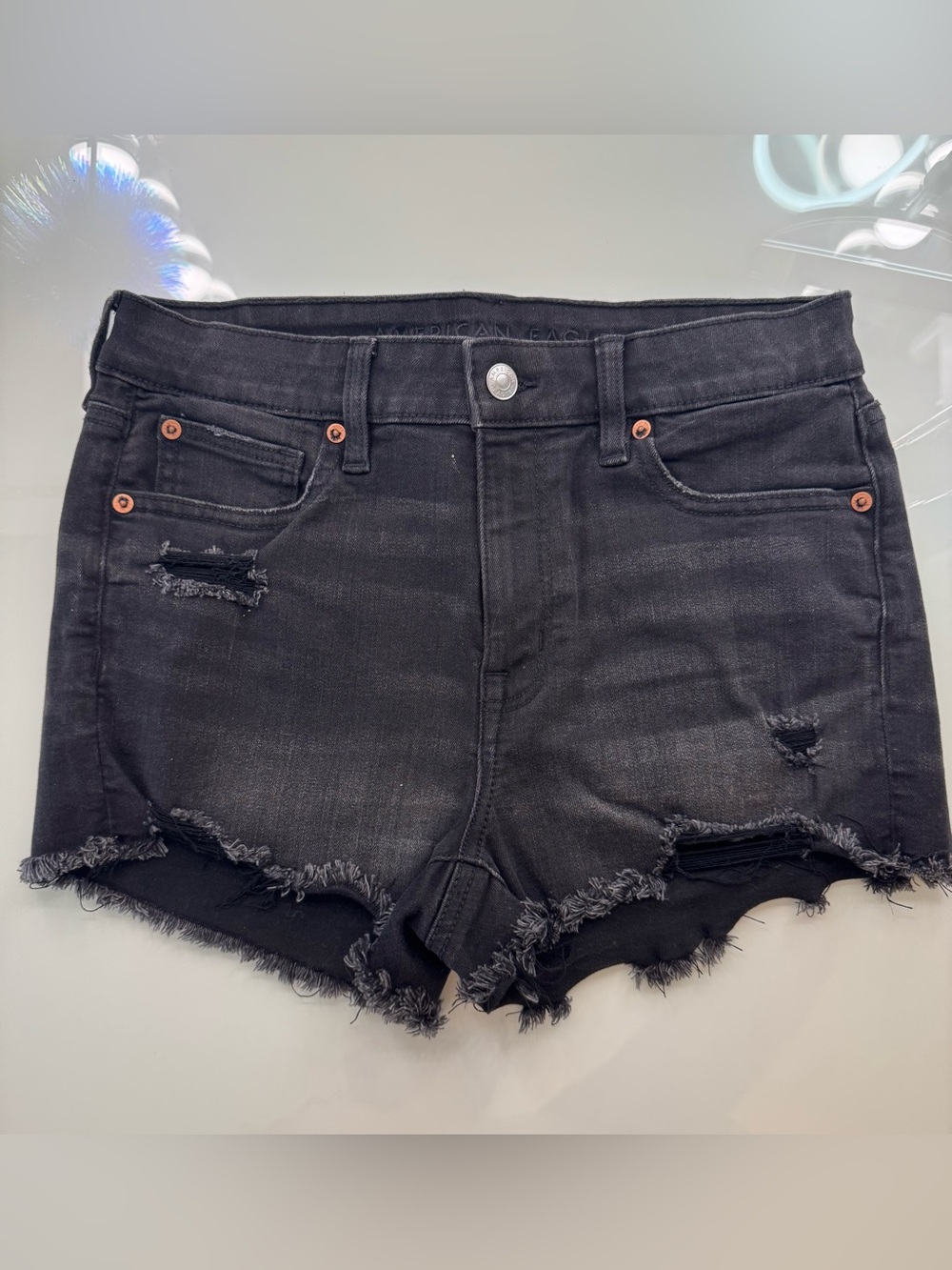 American Eagle Outfitters Next Level Stretch Black Denim Shorts